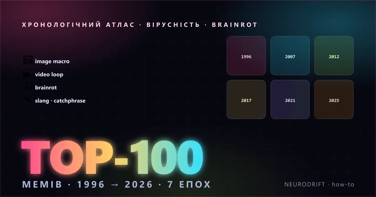 Top-100 мемів 1996–2026: хронологічний атлас інтернет-культури